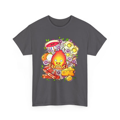 Calcifer Breakfast Ghibli Art T-Shirt | 100% Cotton Howl’s Moving Castle Tee