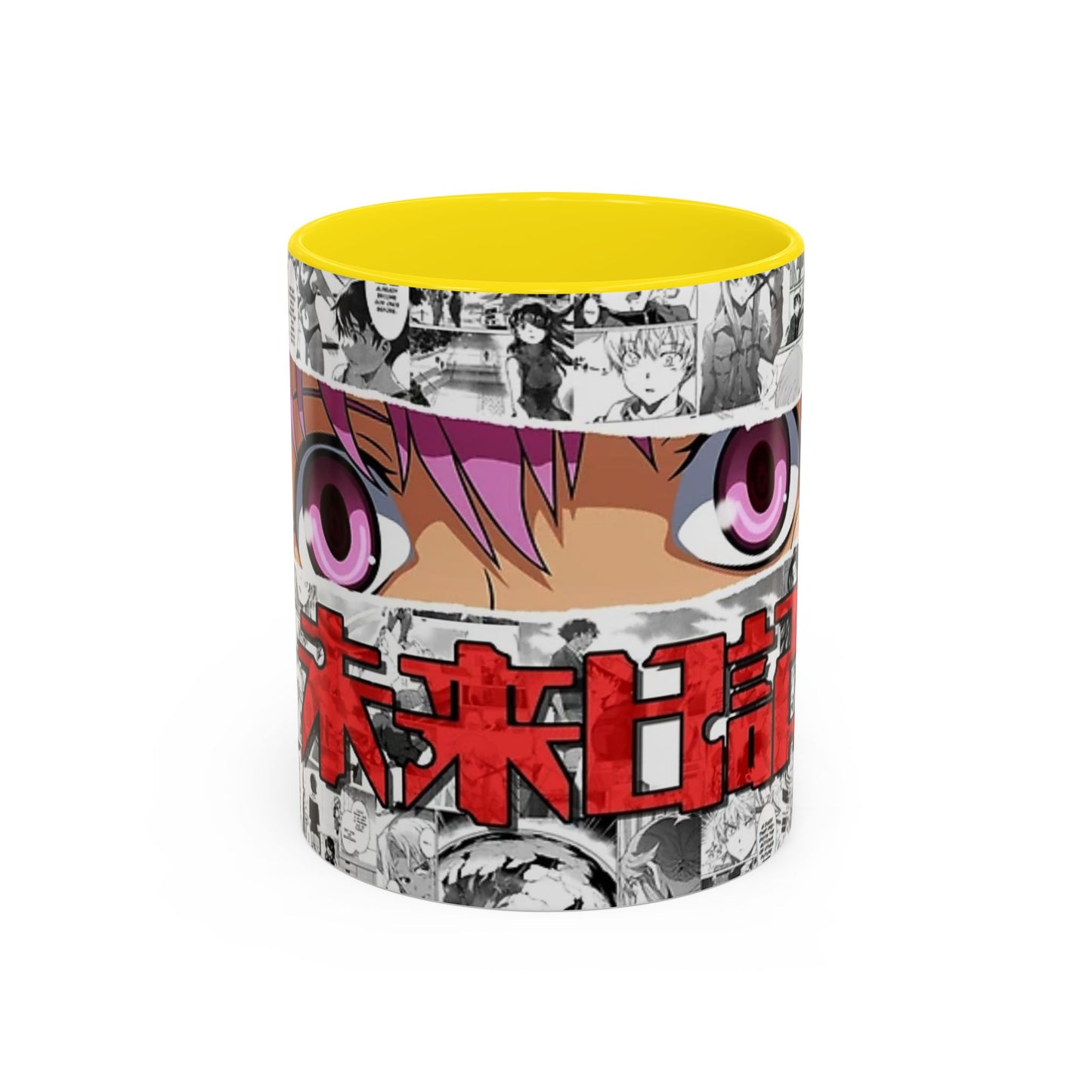Yuno Gasai Accent Handle Mug – Future Diary Anime Cup – 11oz & 15oz Ceramic Gift for Yandere Fans