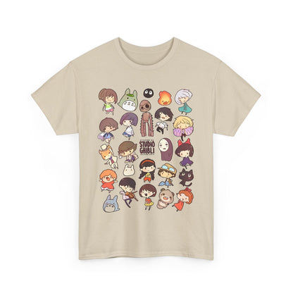 Chibi Studio Ghibli Characters T-Shirt – 100% Cotton Cute Anime Tee for Ghibli Fans