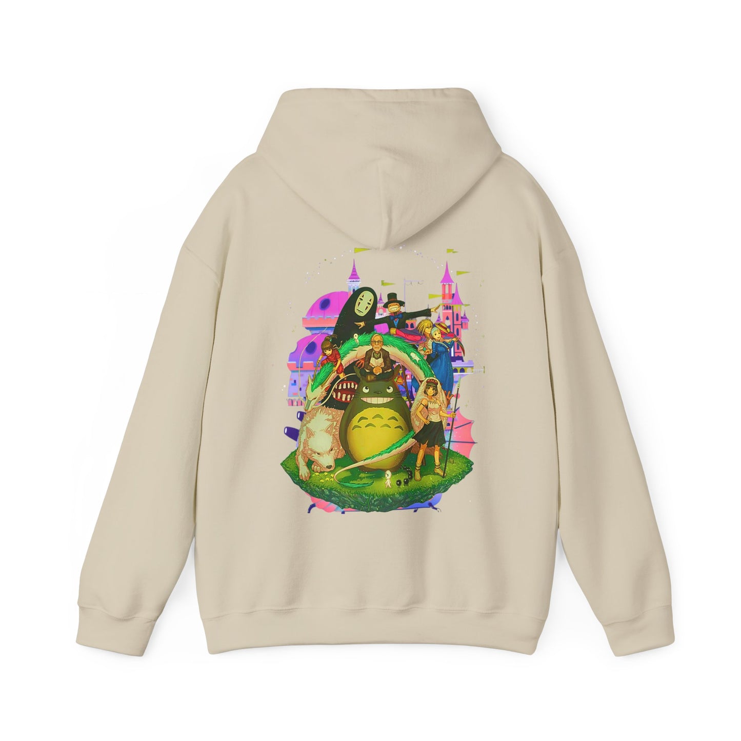 Hayao Miyazaki Characters Hoodie – 100% Cotton Studio Ghibli Back Print Pullover