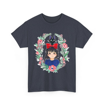 Kiki’s Delivery Service Flowers T-Shirt – 100% Cotton Studio Ghibli Inspired Tee for Anime Fans