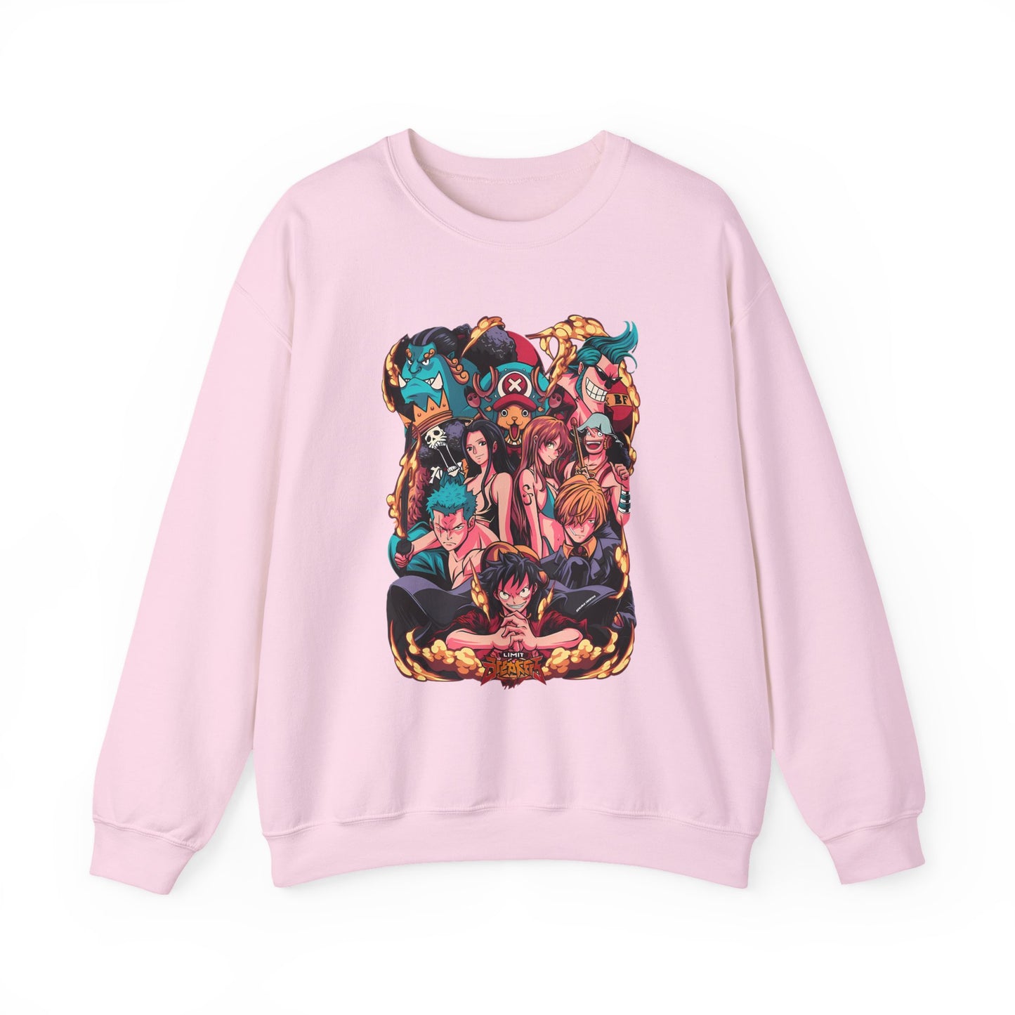 One Piece Characters Sweatshirt – 100% Cotton Anime Pullover Featuring Straw Hat Crew