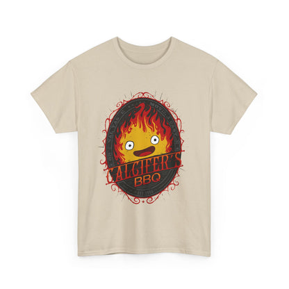 Calcifer BBQ Demon Flame T-Shirt – 100% Cotton Howl’s Moving Castle Anime Tee