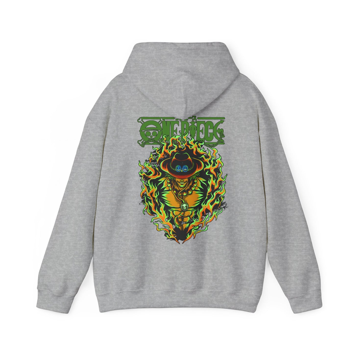 Portgas D. Ace One Piece Back Print Hoodie – 100% Cotton Anime Hoodie for Fire Fist Fans