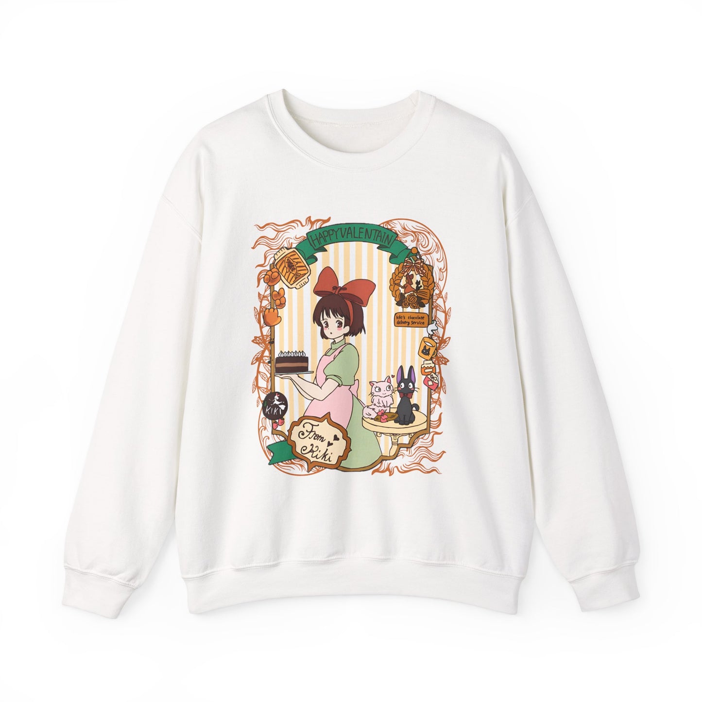 Kiki Happy Studio Ghibli Sweatshirt – 100% Cotton Kiki’s Delivery Service Pullover for Anime Fans