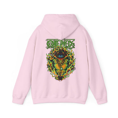 Portgas D. Ace One Piece Back Print Hoodie – 100% Cotton Anime Hoodie for Fire Fist Fans