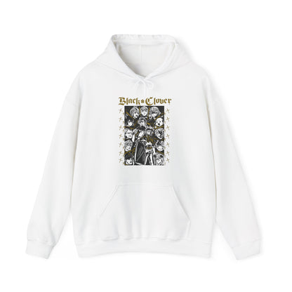 Black Clover Characters Hoodie – 100% Cotton Anime Hooded Sweatshirt – Asta Yuno Noelle Pullover for Fans