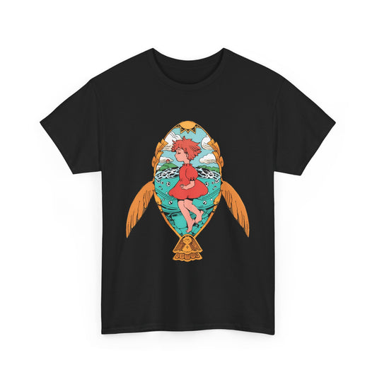 Ponyo Art T-Shirt – 100% Cotton Studio Ghibli Shirt for Anime Fans