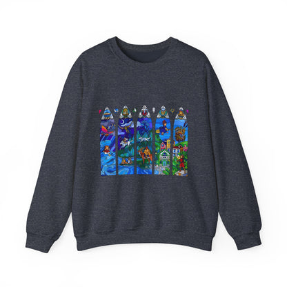 Studio Ghibli Stained Glass Sweatshirt – 100% Cotton Anime Pullover with Vitral-Inspired Design