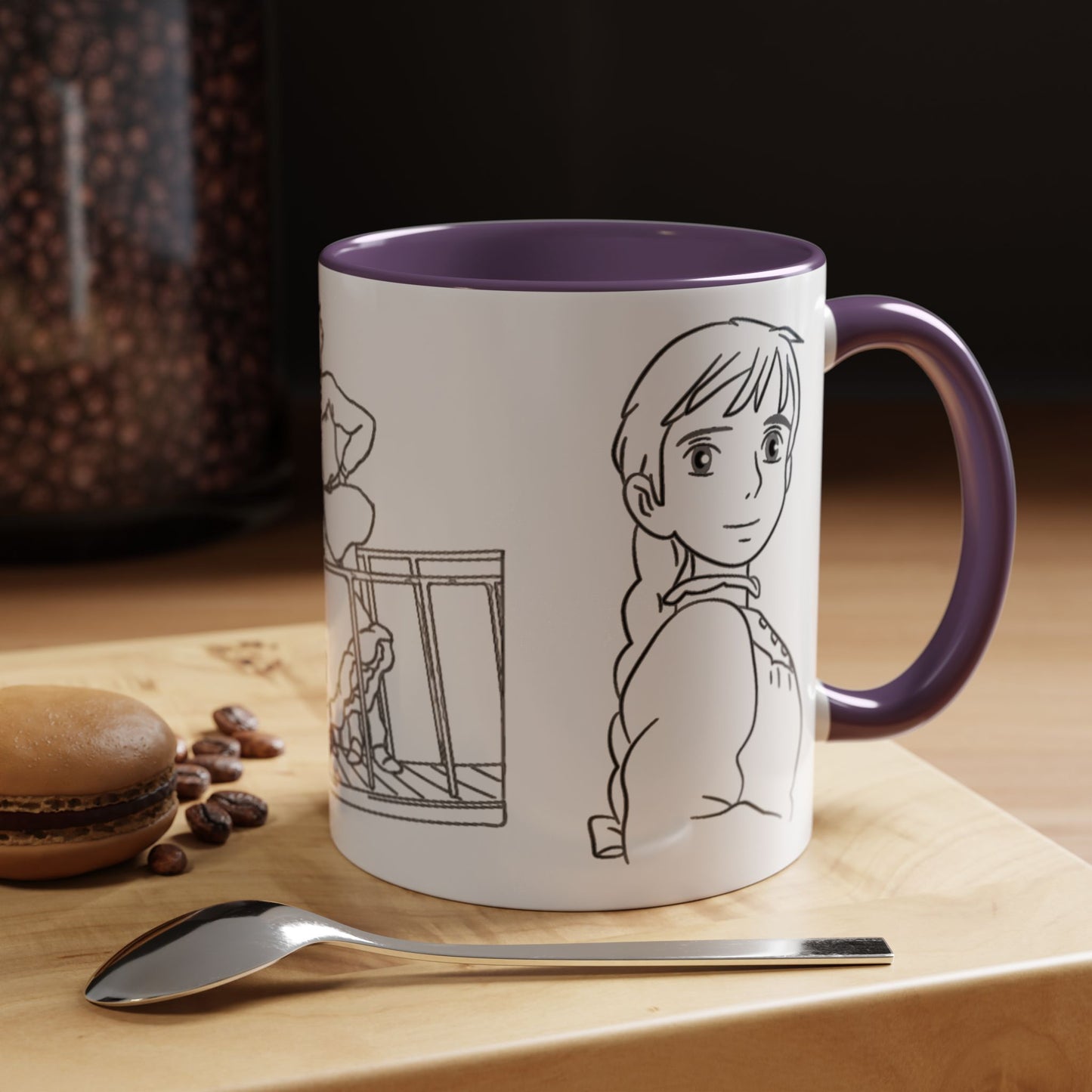 Sophie and Howl Accent Mug – Romantic Ghibli Color Handle Cup 11oz & 15oz – Howl’s Moving Castle Anime Love Gift