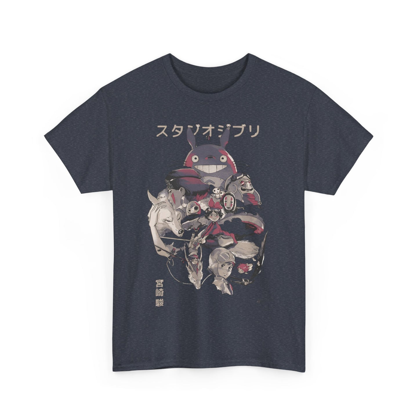 Studio Ghibli Characters T-Shirt 100% Cotton | Anime Canvas Art Tee