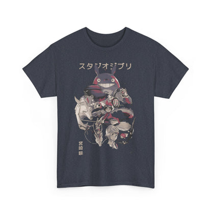 Studio Ghibli Characters T-Shirt 100% Cotton | Anime Canvas Art Tee