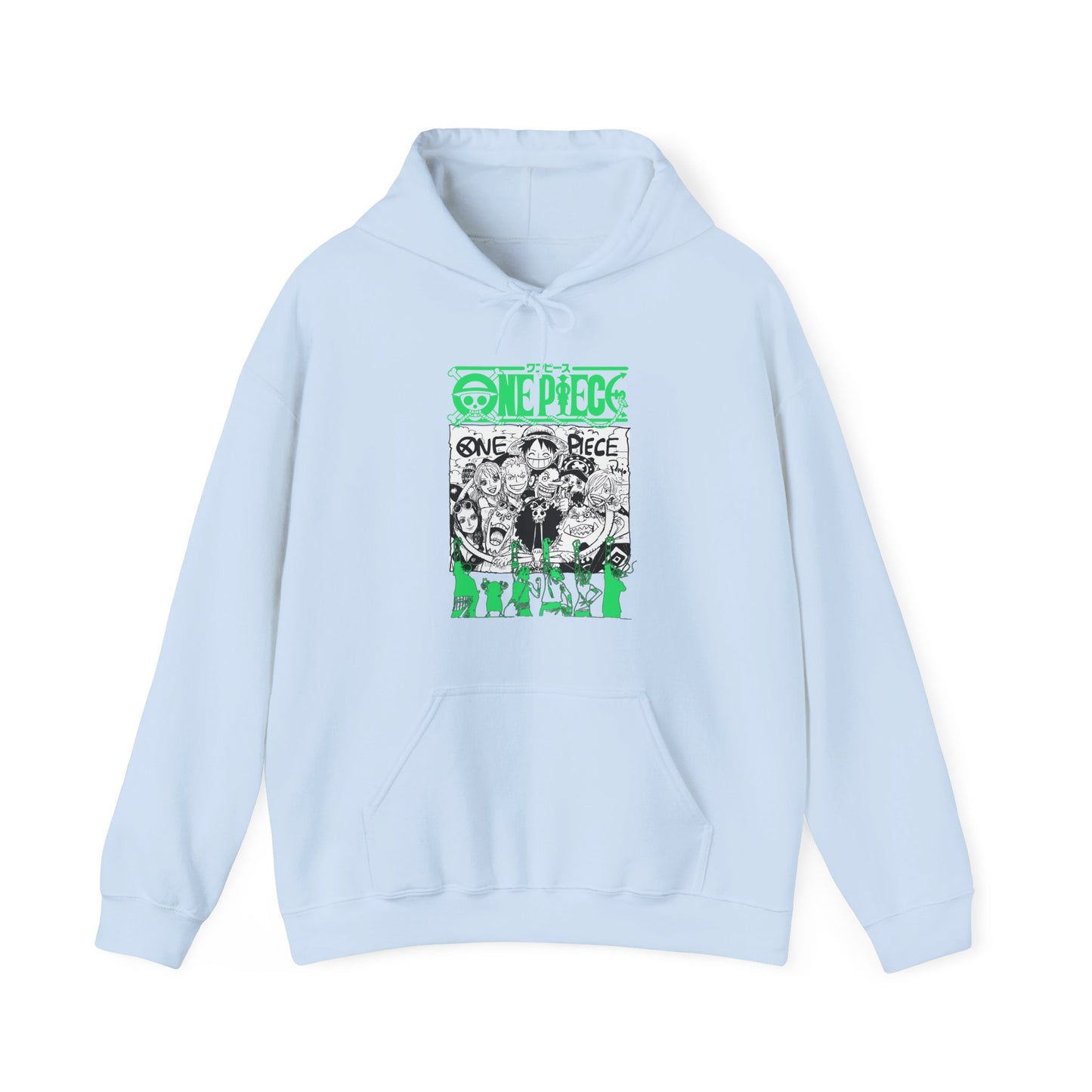One Piece Characters Hoodie – 100% Cotton Anime Pullover Featuring Straw Hat Crew