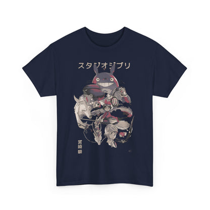 Studio Ghibli Characters T-Shirt 100% Cotton | Anime Canvas Art Tee
