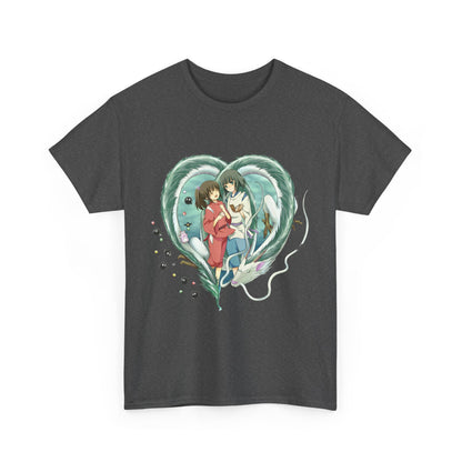 Chihiro and Haku Love T-Shirt – 100% Cotton Spirited Away Anime Shirt for Ghibli Fans