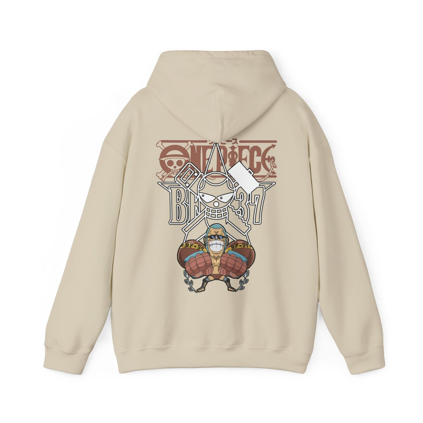 Franky One Piece Back Print Hoodie – 100% Cotton Anime Pullover for Super Fans