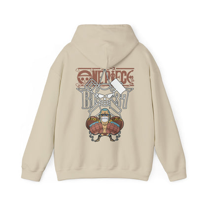 Franky One Piece Back Print Hoodie – 100% Cotton Anime Pullover for Super Fans