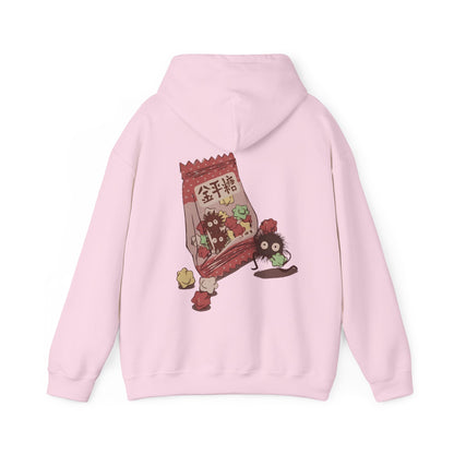 Soot Sprites Candy Back Print Hoodie – 100% Cotton Studio Ghibli Inspired Anime Hoodie