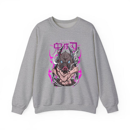 Inosuke Hashibira Demon Slayer Sweatshirt – 100% Cotton Anime Pullover for Boar Head Fans