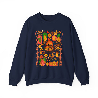 Calcifer Breakfast Sweatshirt – 100% Cotton Studio Ghibli Pullover from Howl’s Moving Castle