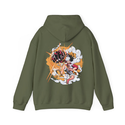 Power Luffy Back Print Hoodie – 100% Cotton One Piece Anime Pullover
