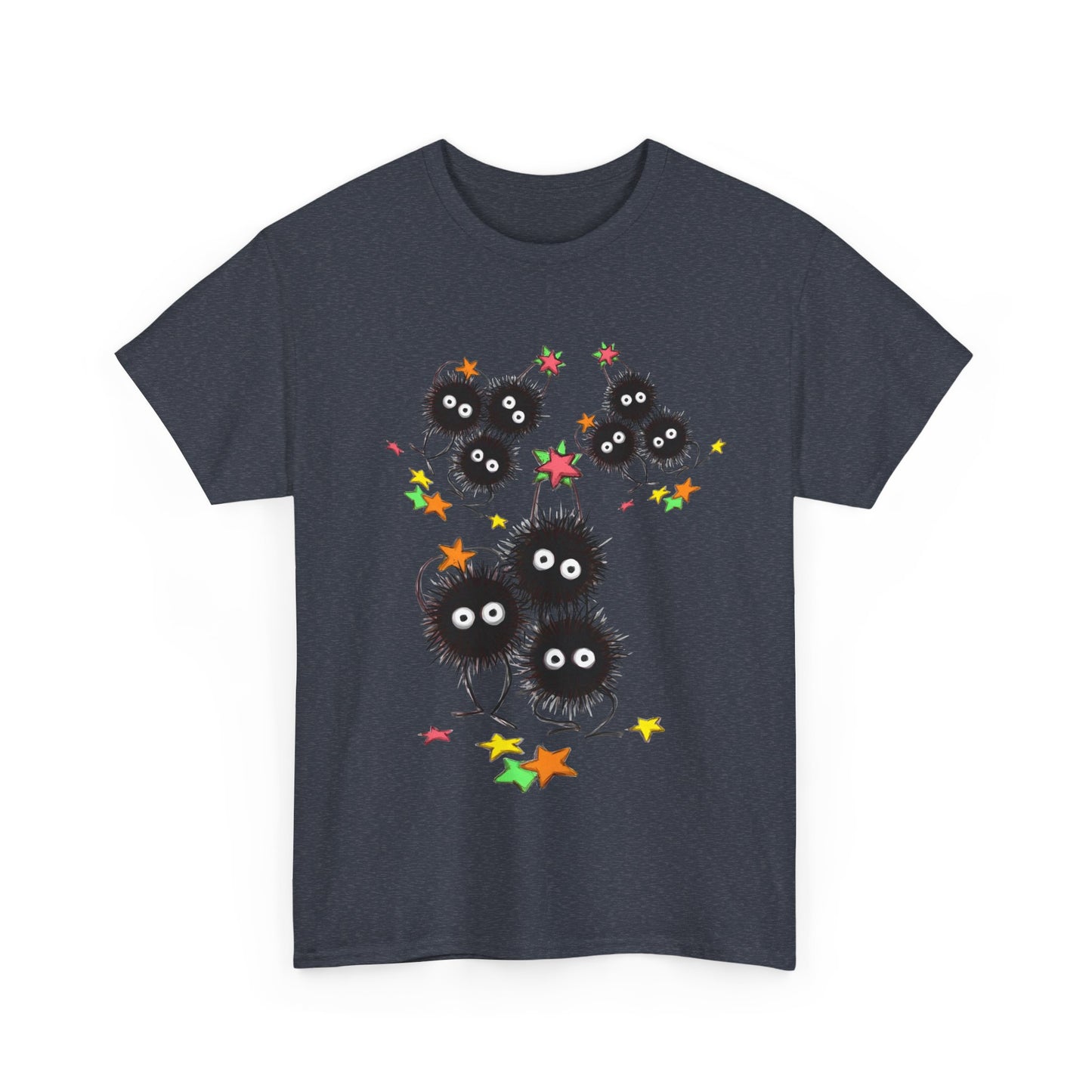 Soot Sprites Fantasy T-Shirt – 100% Cotton Studio Ghibli-Inspired Anime Tee for Fans