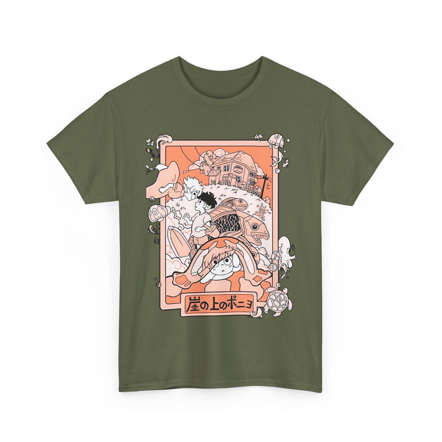 Ponyo Art T-Shirt – 100% Cotton Studio Ghibli Ocean Anime Tee