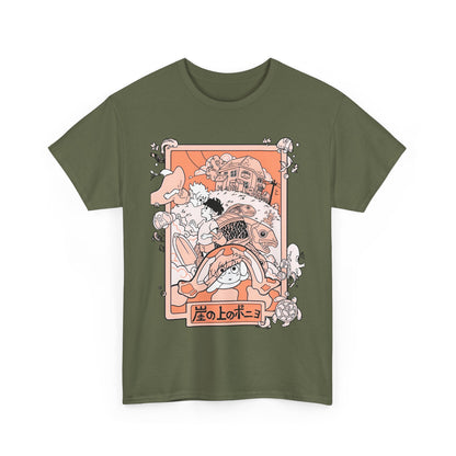 Ponyo Art T-Shirt – 100% Cotton Studio Ghibli Ocean Anime Tee
