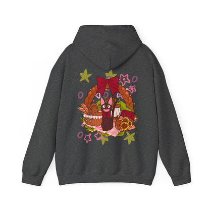 Jiji Cat Gift Back Print Hoodie – 100% Cotton Studio Ghibli Inspired Anime Hoodie