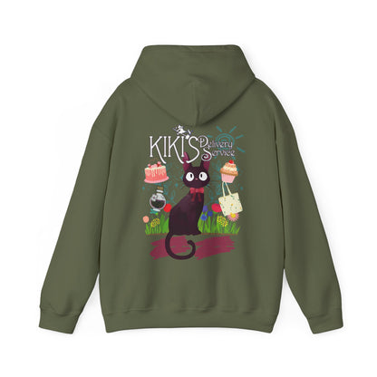Jiji Collage Back Print Hoodie – 100% Cotton Studio Ghibli Kiki’s Delivery Service Cat Hoodie