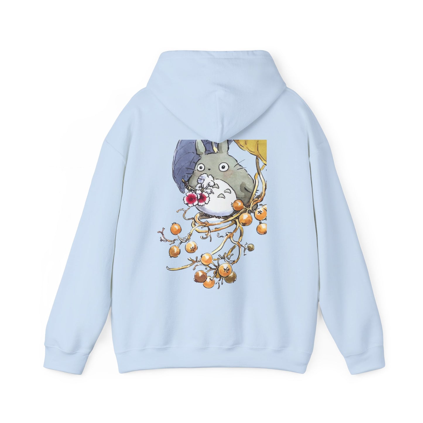 My Neighbor Totoro with Flowers Back Print Hoodie – 100% Cotton Studio Ghibli Floral Hoodie