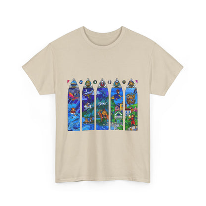 Studio Ghibli Stained Glass T-Shirt – 100% Cotton Anime Tee with Vitral-Inspired Art