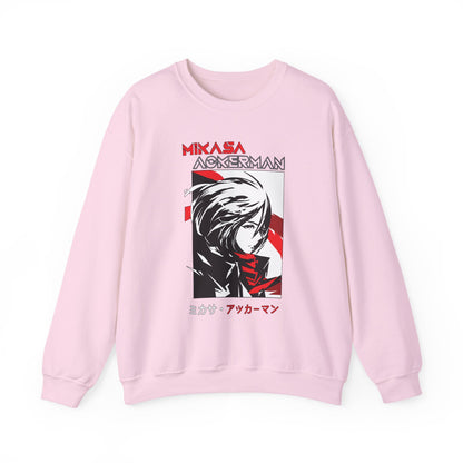 Mikasa Ackerman Sweatshirt – 100% Cotton Attack on Titan Anime Pullover for Fans