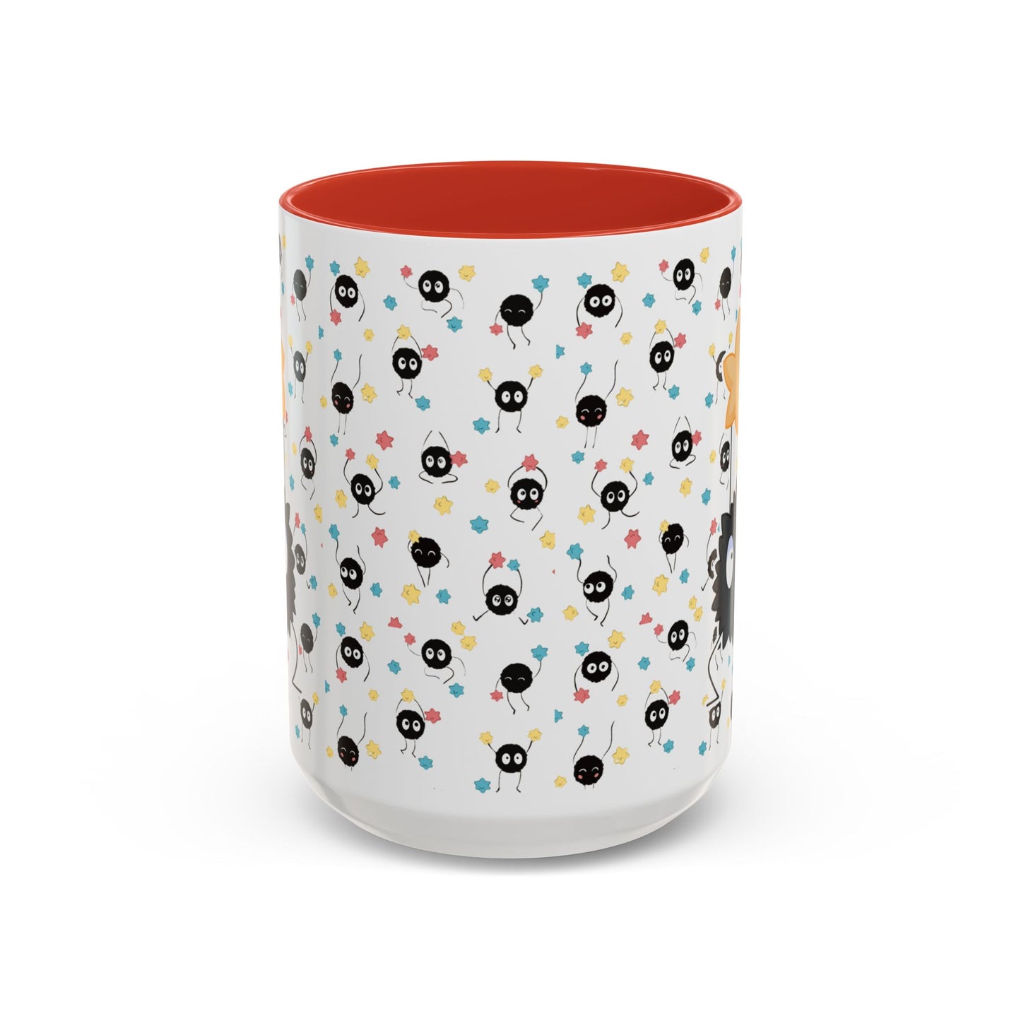 Soot Sprites Accent Mug – Studio Ghibli Color Handle Cup – 11oz & 15oz Ceramic Anime Gift