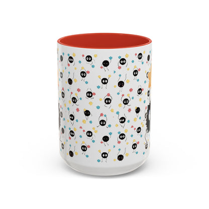 Soot Sprites Accent Mug – Studio Ghibli Color Handle Cup – 11oz & 15oz Ceramic Anime Gift