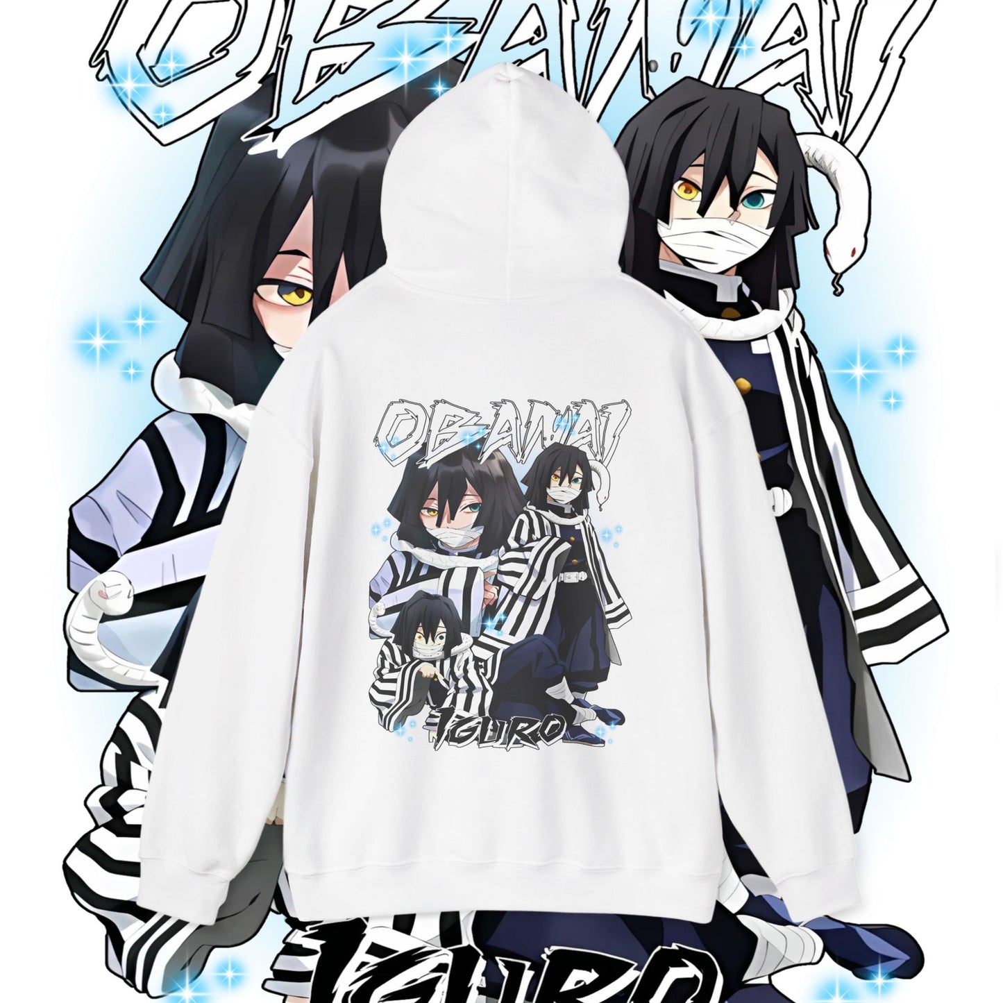 Iguro Obanai Hashira Back Print Hoodie – 100% Cotton Anime Design