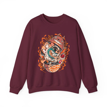 Totoro Matryoshka Ghibli Sweatshirt – Cozy 100% Cotton Anime Pullover for Studio Ghibli Fans
