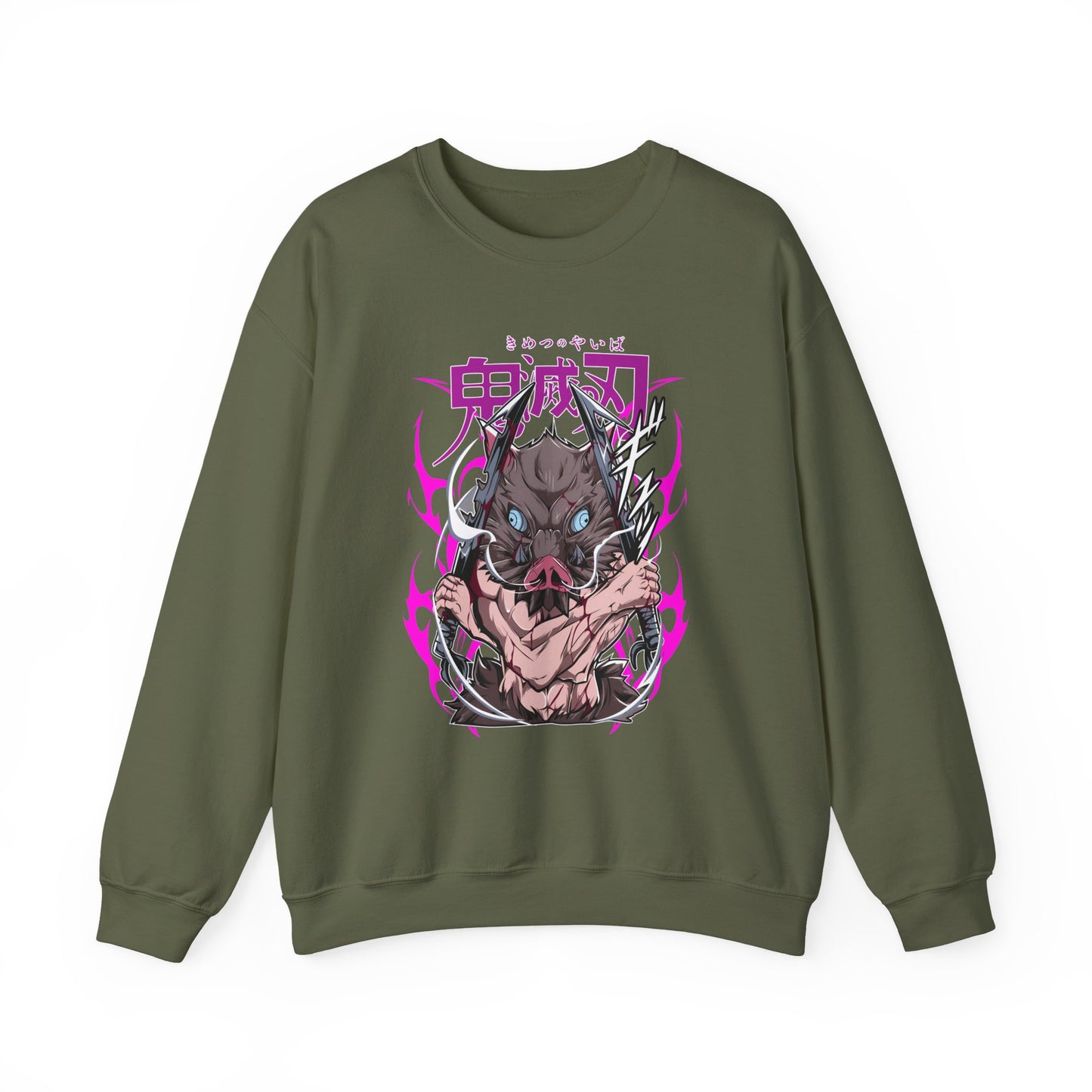 Inosuke Hashibira Demon Slayer Sweatshirt – 100% Cotton Anime Pullover for Boar Head Fans