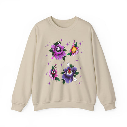 Flowers Studio Ghibli Sweatshirt – 100% Cotton Floral Anime Pullover for Ghibli Fans