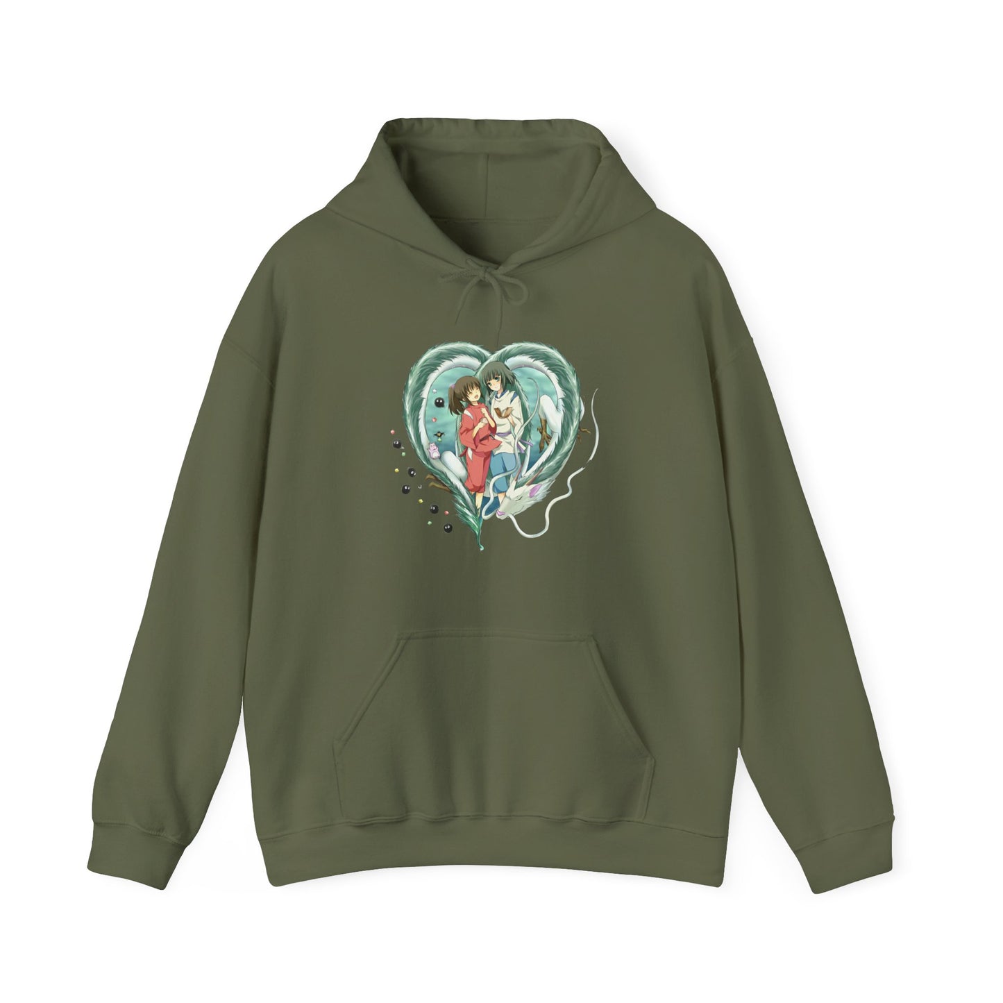 Chihiro and Haku Love Hoodie – 100% Cotton Spirited Away Anime Hoodie for Studio Ghibli Fans