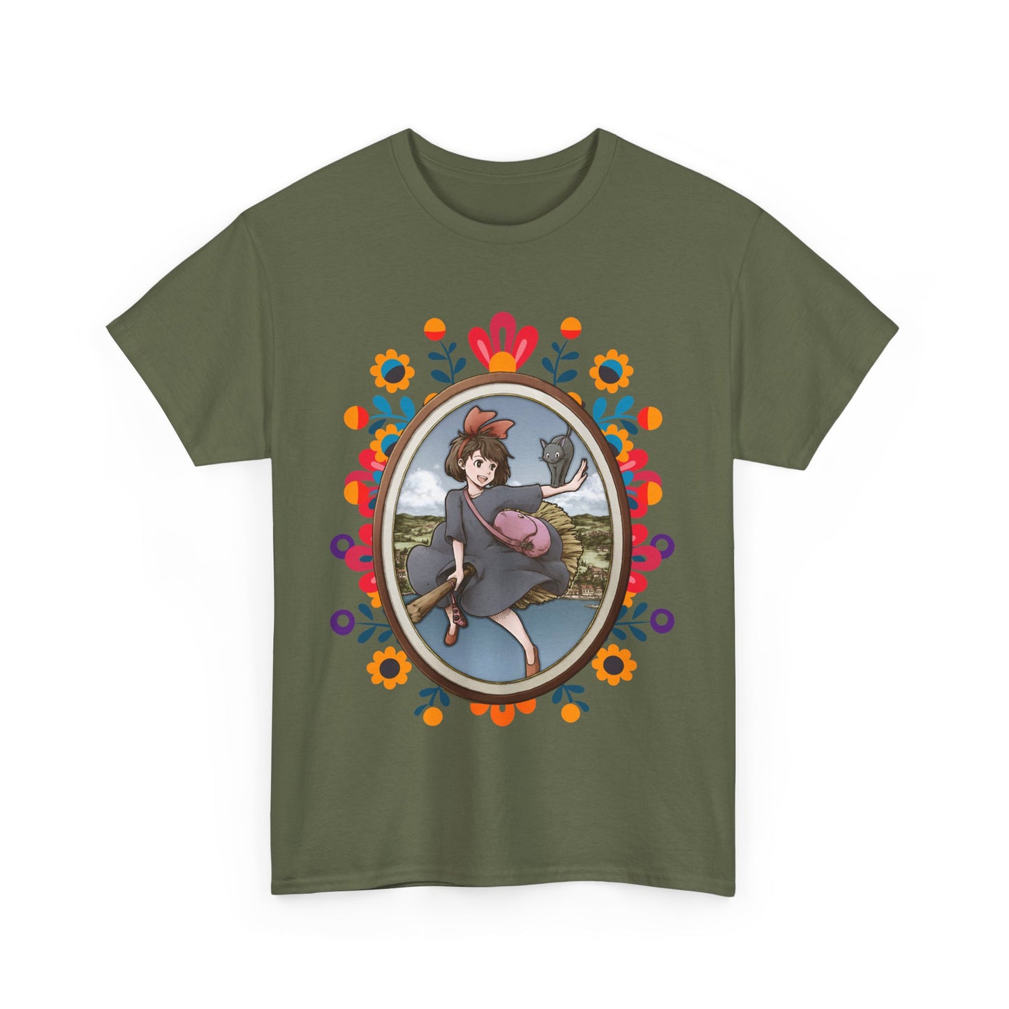 Kiki's Delivery Service Art T-Shirt 100% Cotton Studio Ghibli Anime Tee