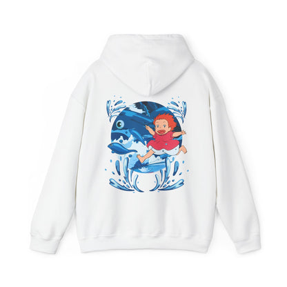 Ponyo Studio Ghibli Hoodie with Back Print – 100% Cotton Anime Sweatshirt for Fans