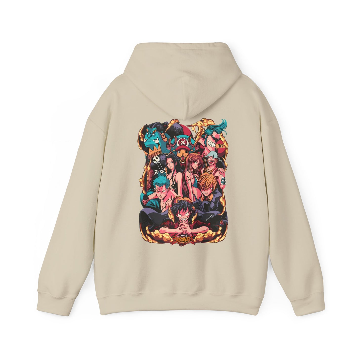 One Piece Characters Back Print Hoodie – 100% Cotton Anime Hoodie Featuring Straw Hat Crew