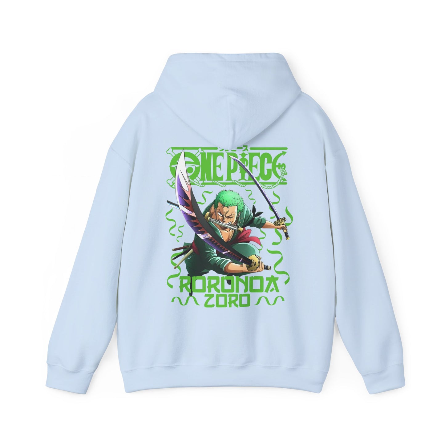Roronoa Zoro Back Print Hoodie – One Piece Sword Style 100% Cotton Anime Hoodie