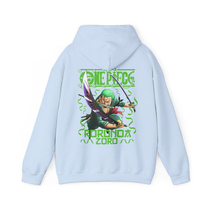 Roronoa Zoro Back Print Hoodie – One Piece Sword Style 100% Cotton Anime Hoodie