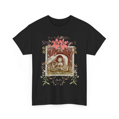 Spirited Away Philately T-Shirt – 100% Cotton Anime Stamp-Inspired Tee for Studio Ghibli Fans