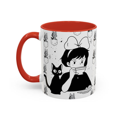 Kiki's Delivery Service Coffee Mug – Studio Ghibli Accent Handle Cup – 11oz & 15oz Anime Gift