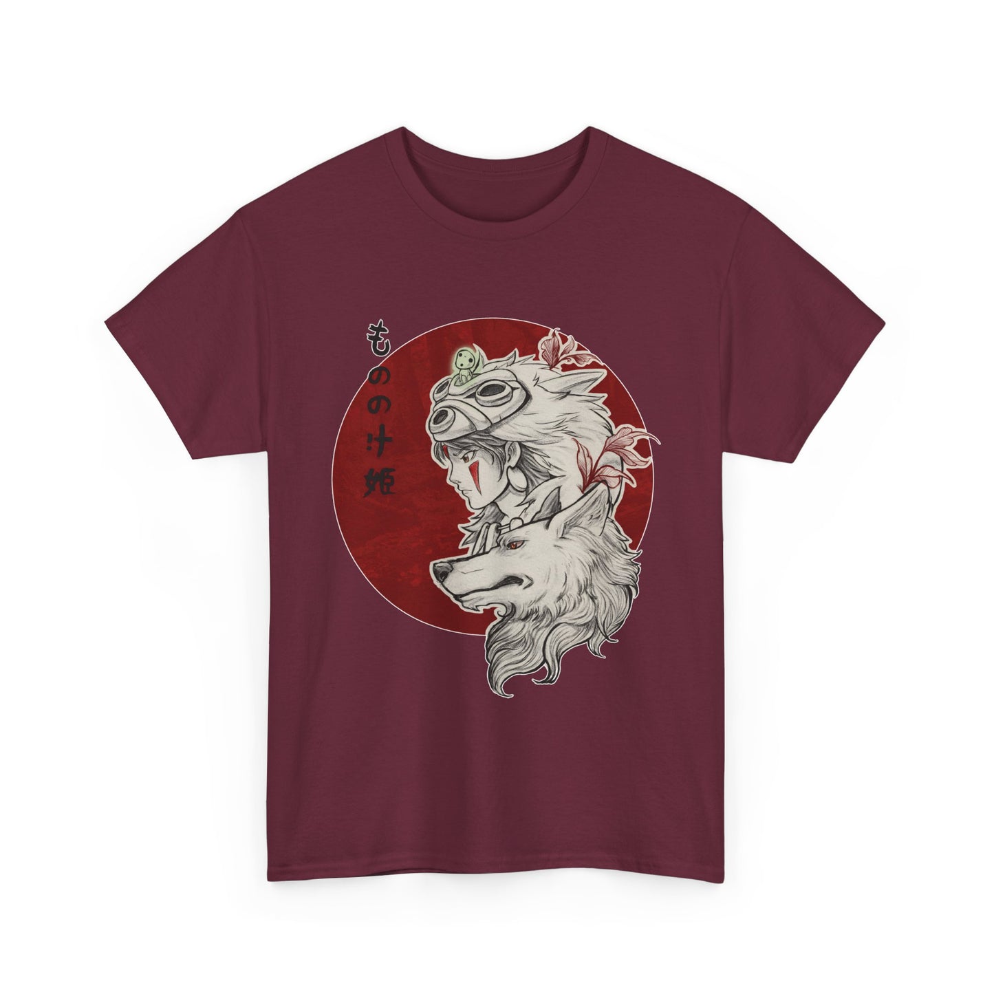 Princess Mononoke Red T-Shirt | Studio Ghibli Anime Cotton Tee