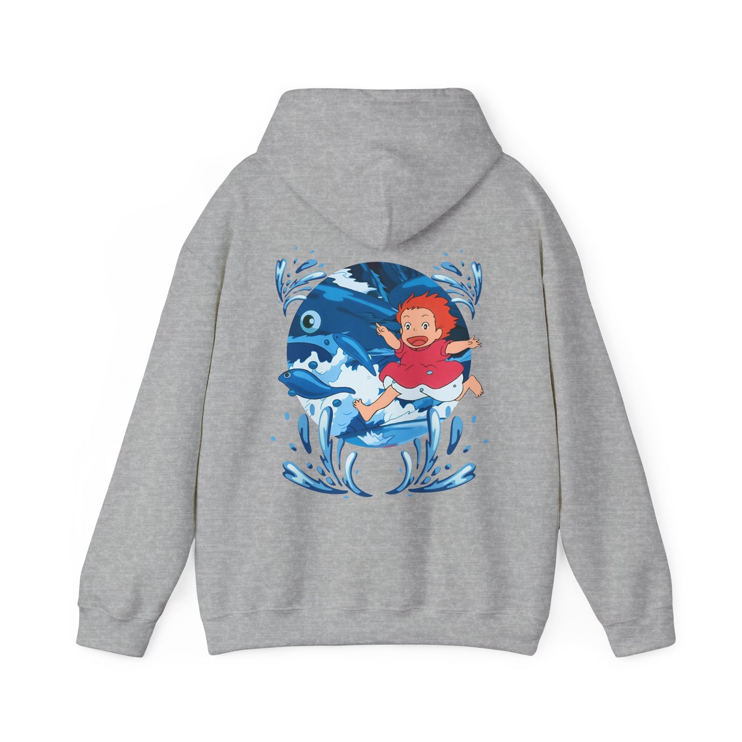 Ponyo Studio Ghibli Hoodie with Back Print – 100% Cotton Anime Sweatshirt for Fans