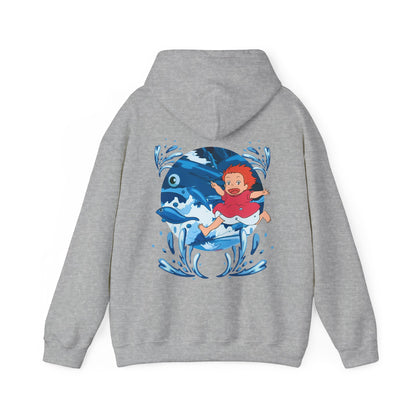 Ponyo Studio Ghibli Hoodie with Back Print – 100% Cotton Anime Sweatshirt for Fans